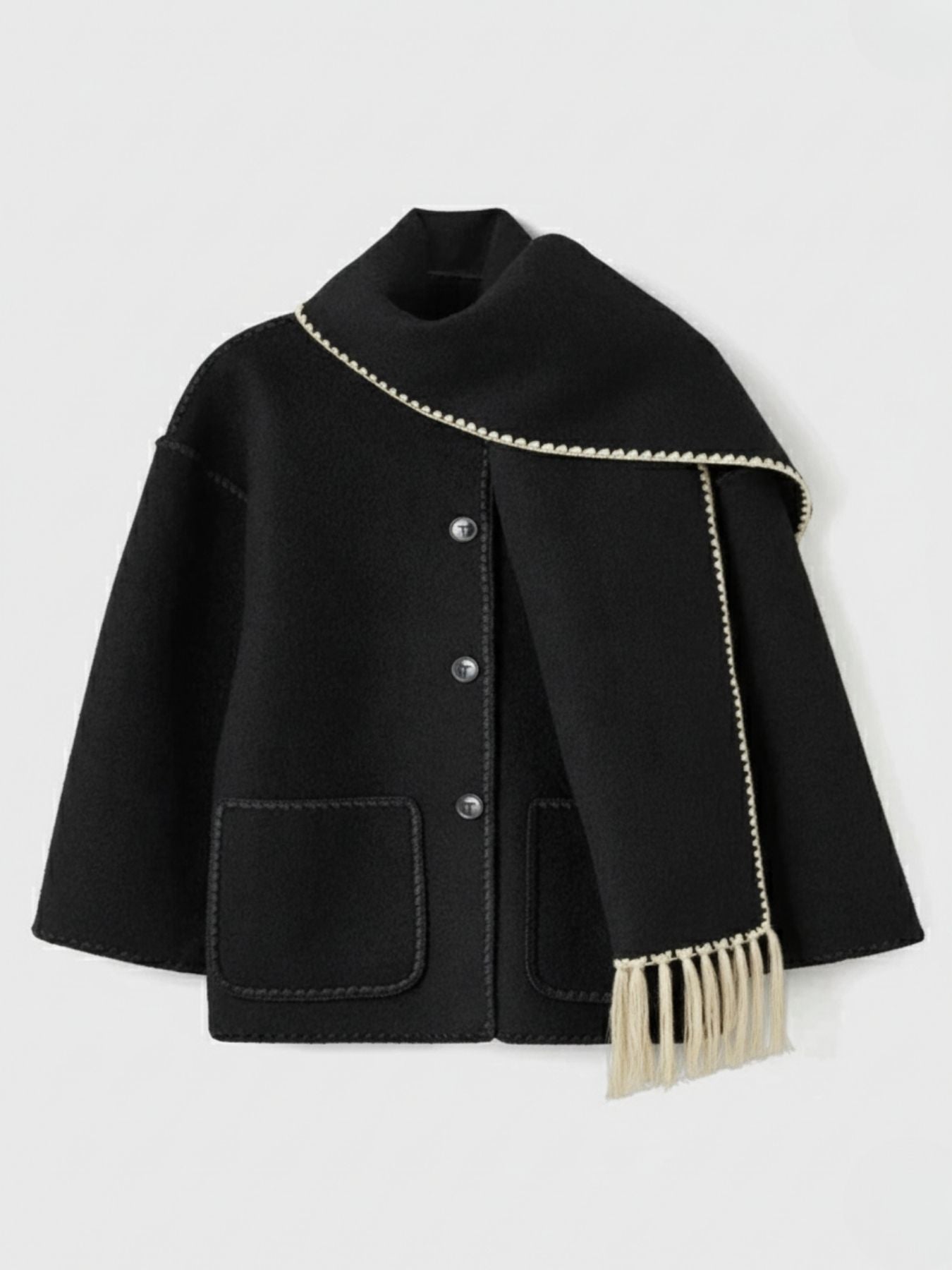 Atidu | Chaqueta de gala para mujer con bufanda, elegante y cómoda