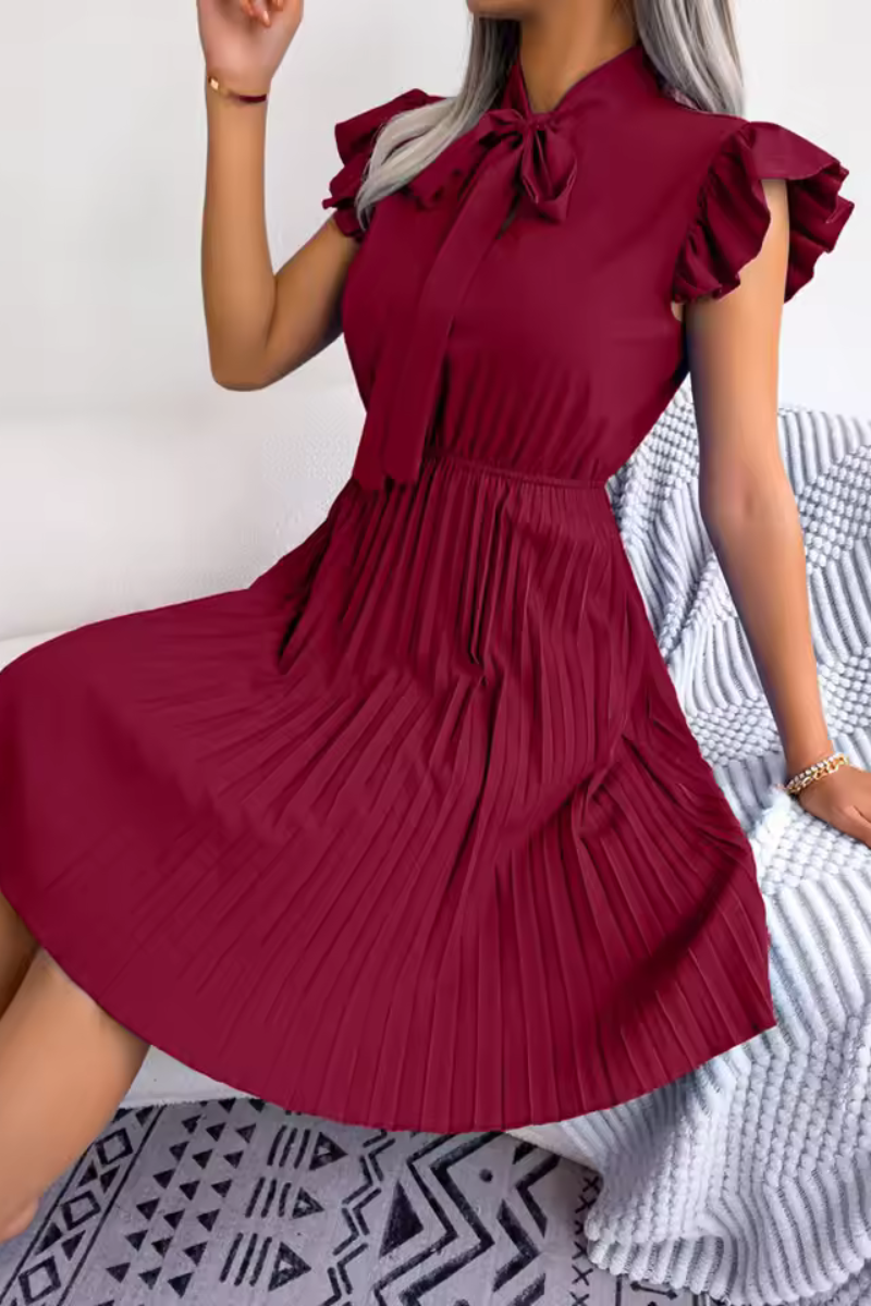 Ava | Elegante Vestido de Verano de Cintura Alta y Grandes Pliegues