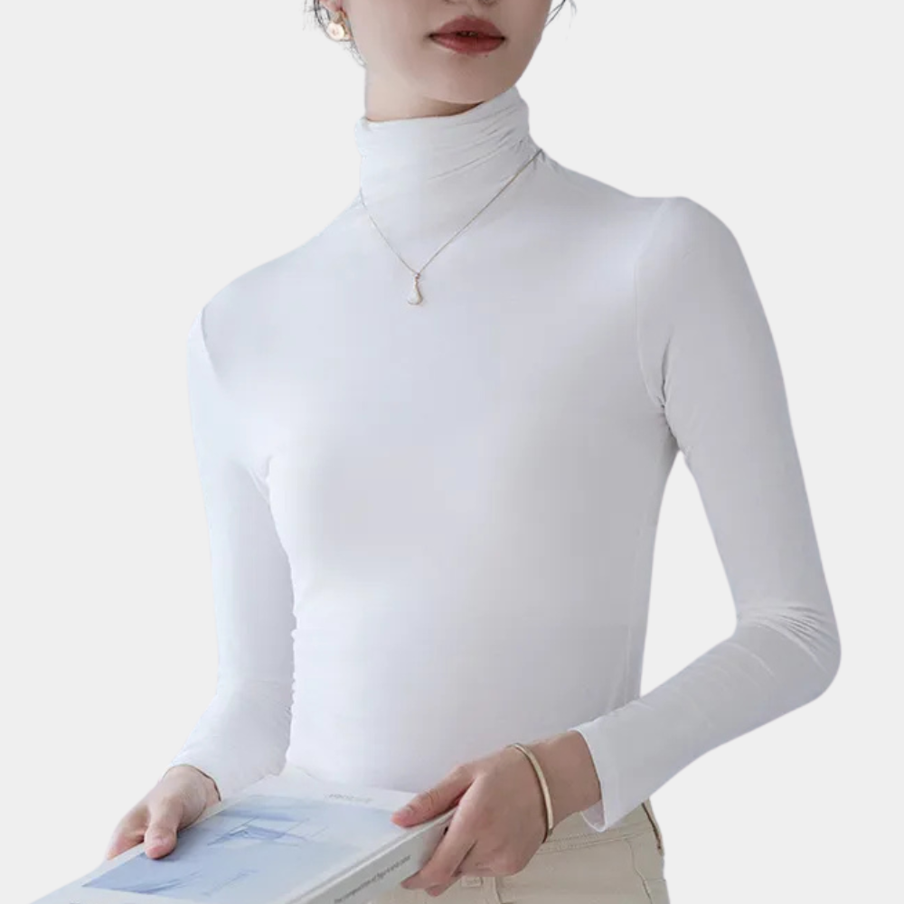 KAHNAY - Jersey casual de cuello alto para mujer
