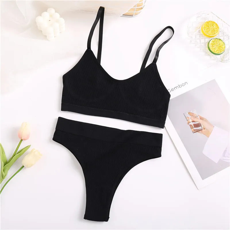 Conjunto de ropa interior sin costuras | ¡Con sexy cintura alta!