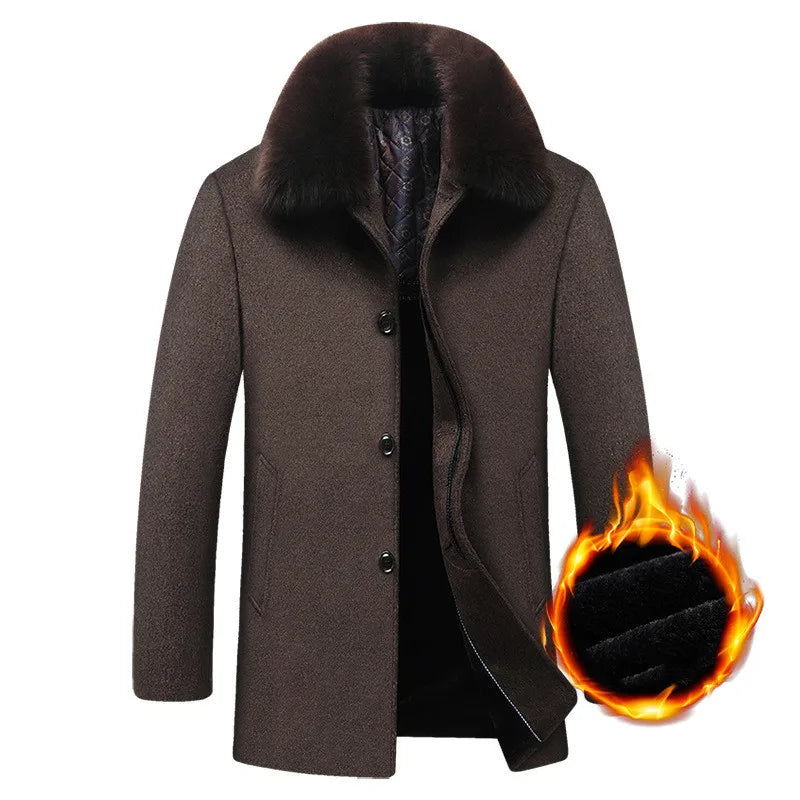 ROVIC | Abrigo de invierno con cuello de piel