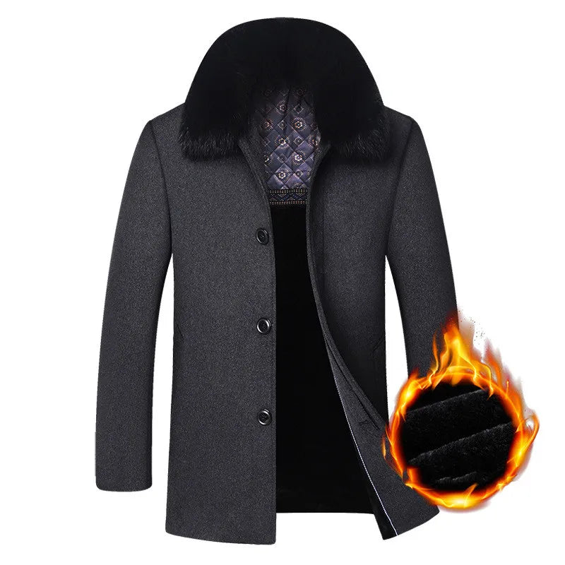ROVIC | Abrigo de invierno con cuello de piel