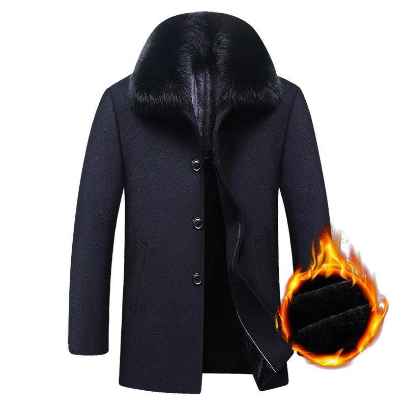 ROVIC | Abrigo de invierno con cuello de piel
