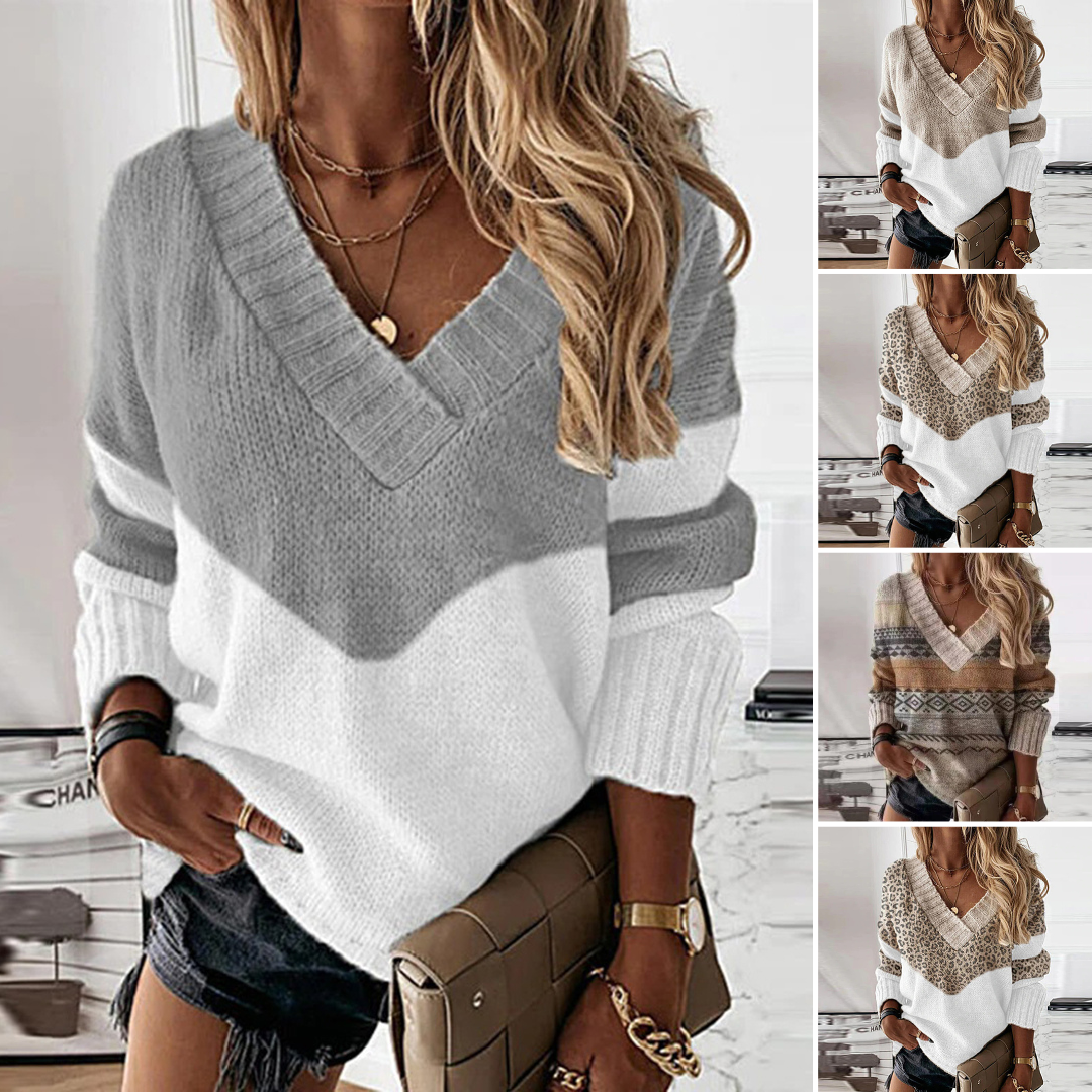 Elegante jersey con estampado en V