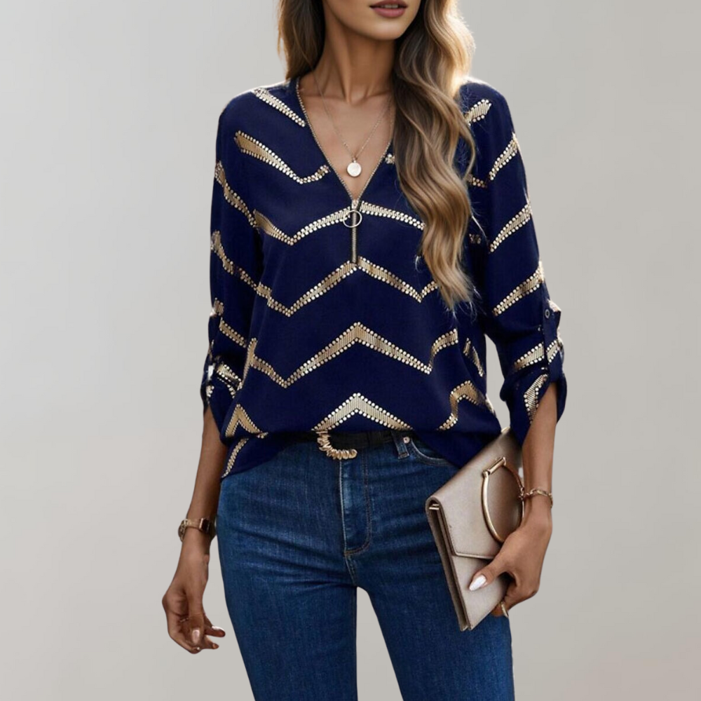 FAITH | Blusa de moda con cremallera para mujer