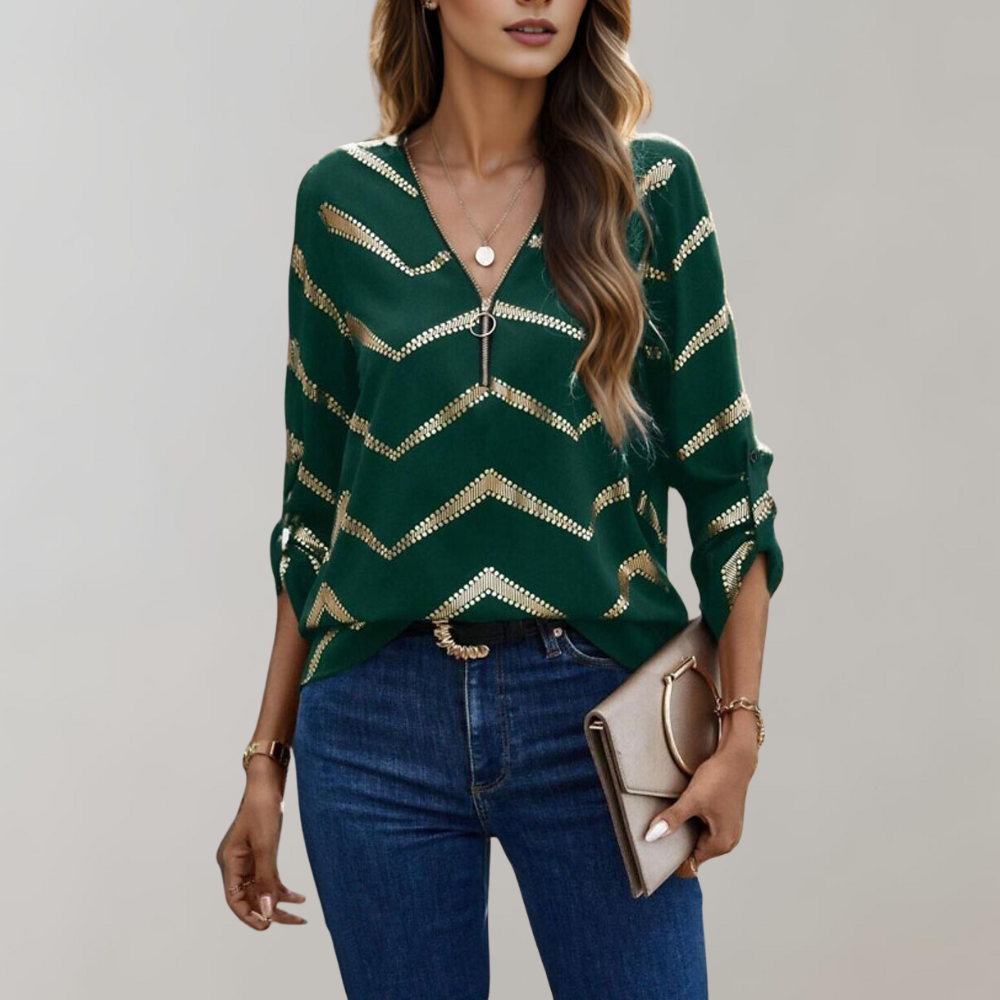 FAITH | Blusa de moda con cremallera para mujer