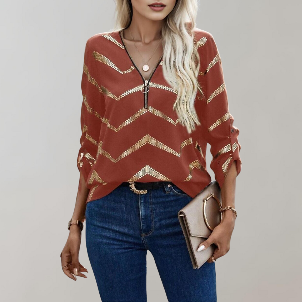 FAITH | Blusa de moda con cremallera para mujer