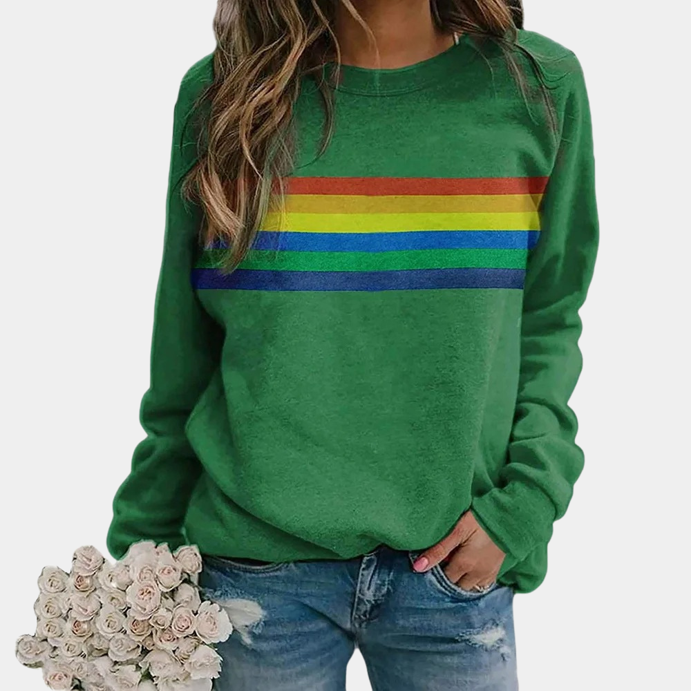 Hannelore | Sudadera con rayas arco iris