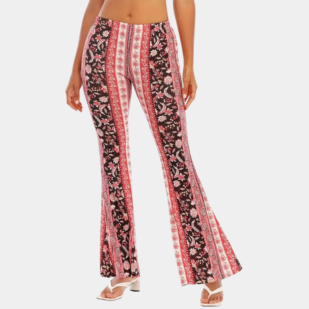 Pantalones acampanados estilo boho para mujer