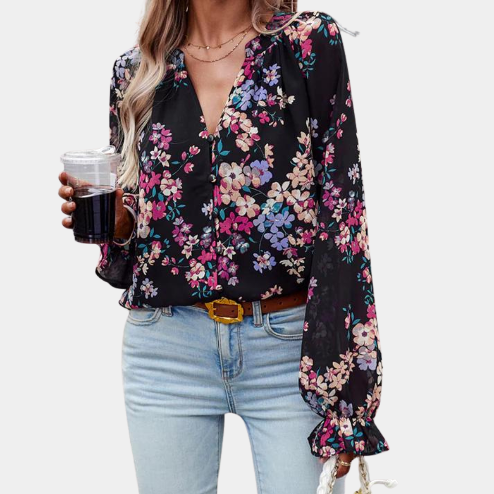Elegante blusa floral para mujer