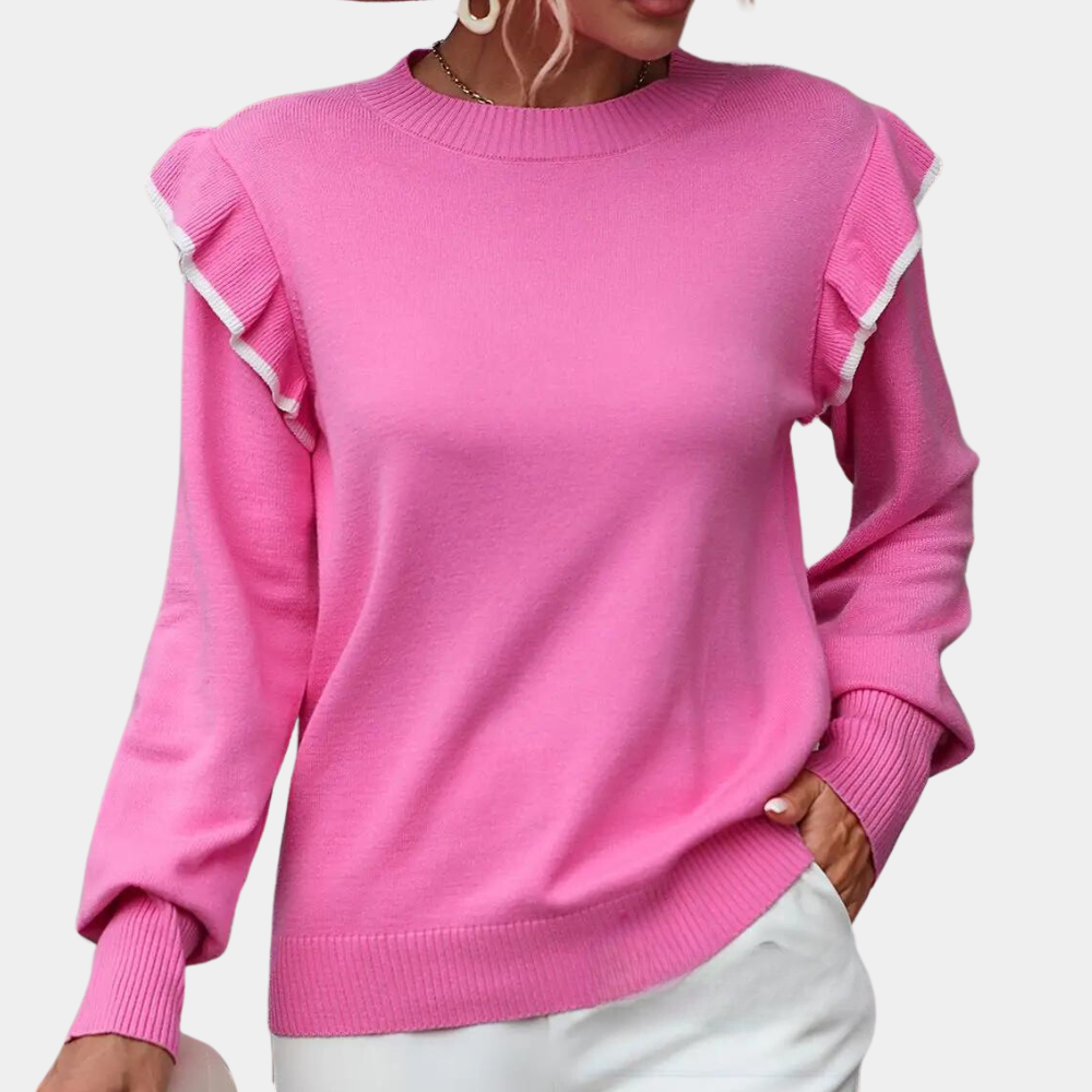 Keilah - Elegante jersey con volantes para mujer