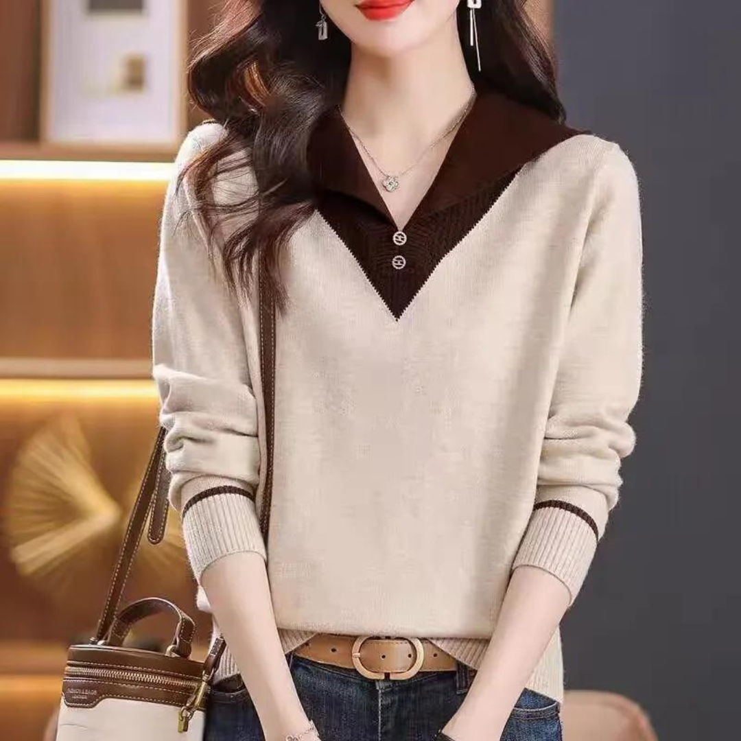 Jersey Elmina | Jersey cuello pico mujer