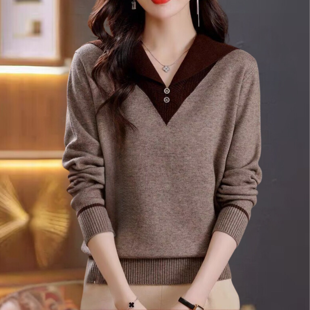 Jersey Elmina | Jersey cuello pico mujer