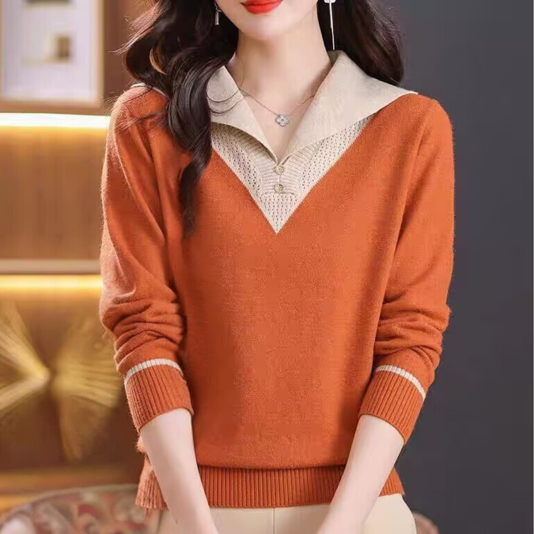 Jersey Elmina | Jersey cuello pico mujer