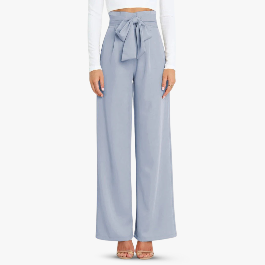 Pantalones anchos de mujer con cinturón de corbata