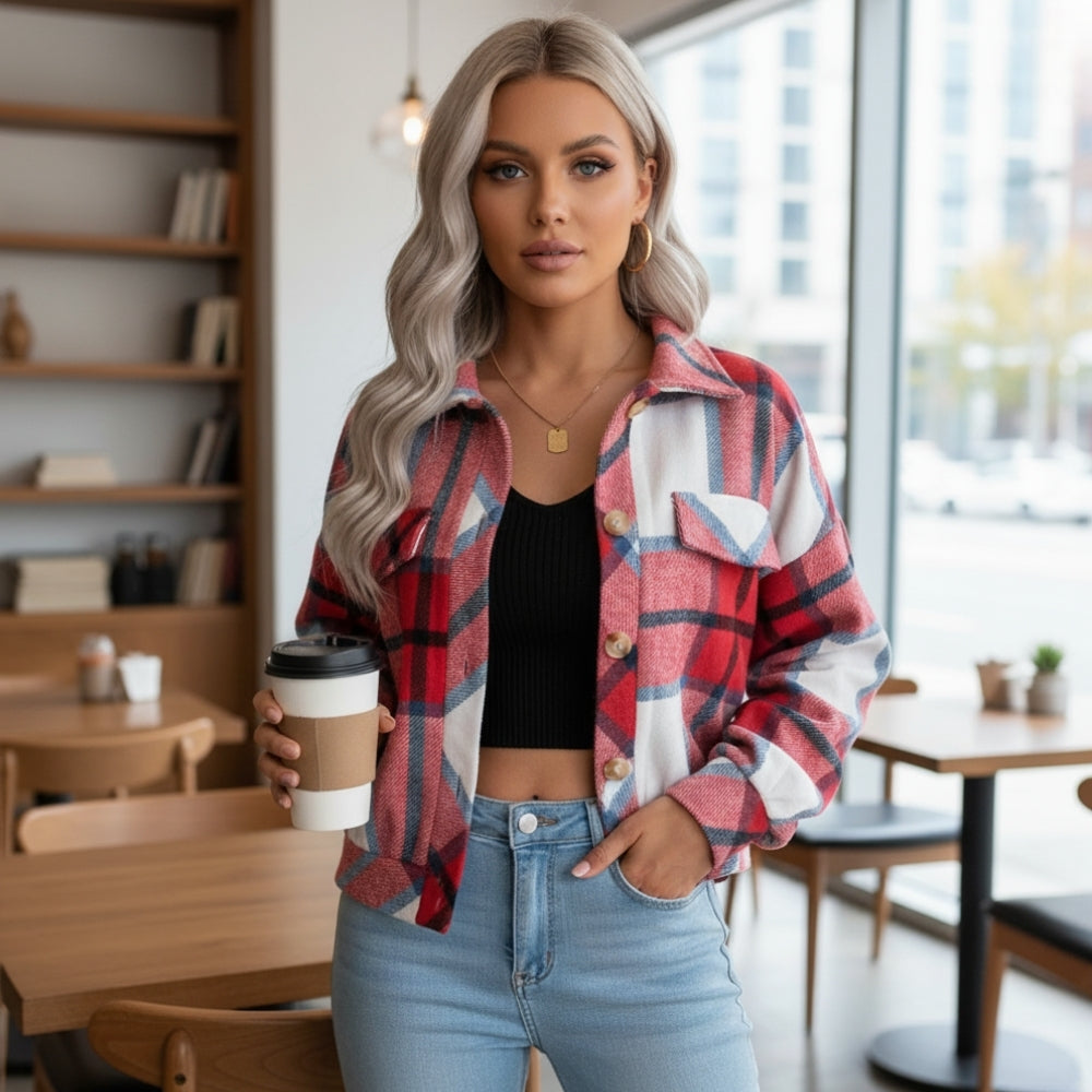 Cheryl | Chaqueta de verano para mujer a cuadros, elegante y cómoda