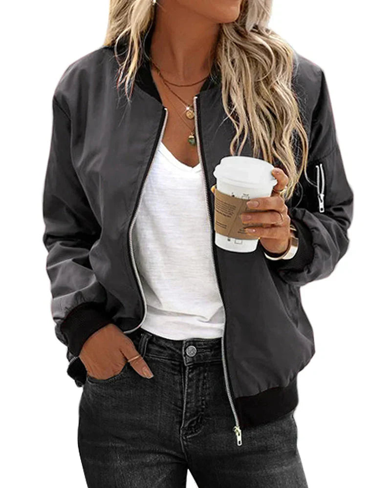 Rinna | elegante chaqueta bomber clásica con bolsillos | perfecta para cualquier ocasión