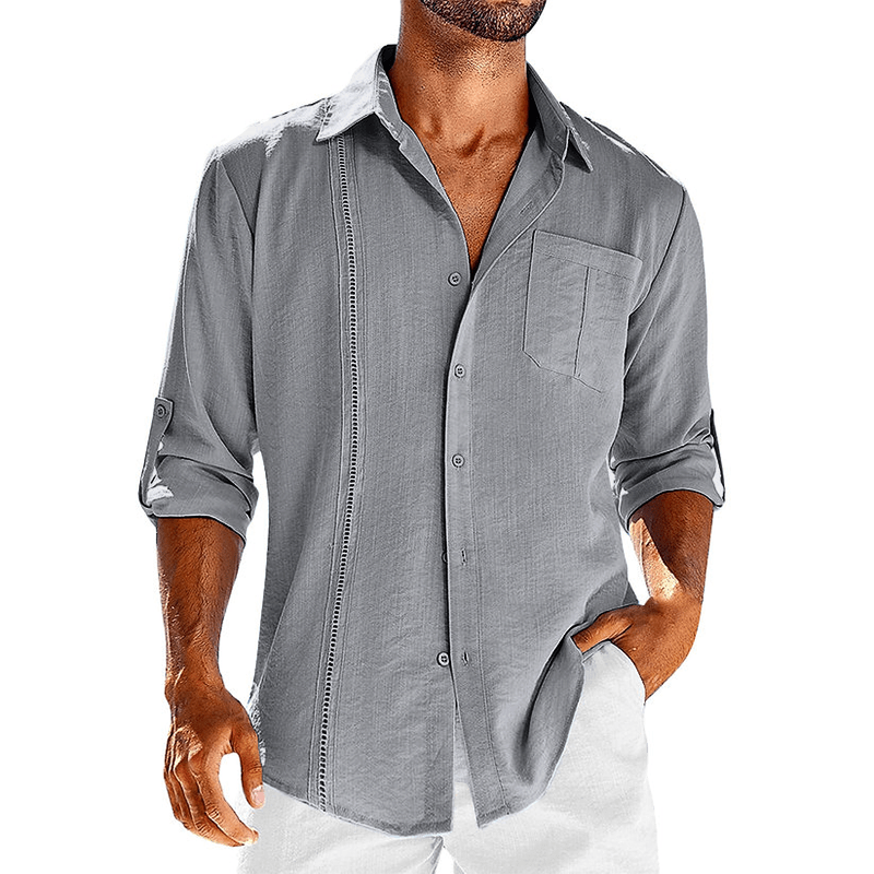 Adrien|Camisa cubana de lino de corte relajado