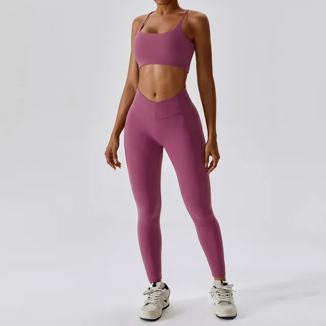 Conjunto de fitness sin mangas para mujer