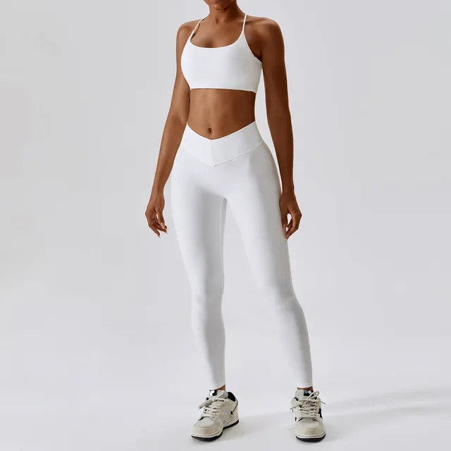 Conjunto de fitness sin mangas para mujer