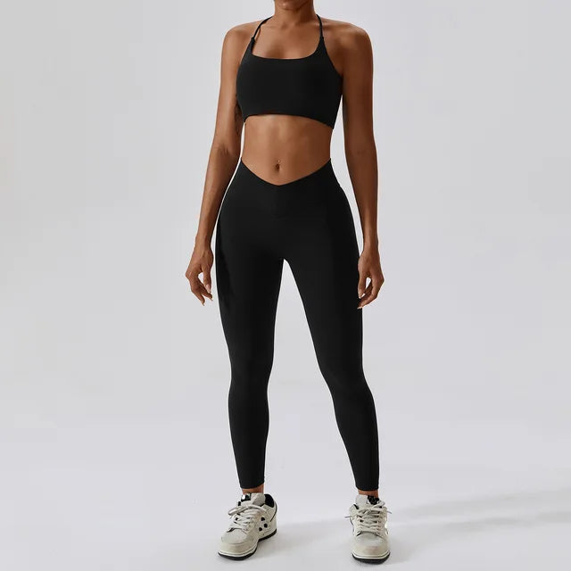 Conjunto de fitness sin mangas para mujer