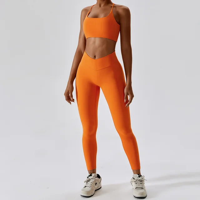 Conjunto de fitness sin mangas para mujer