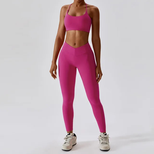 Conjunto de fitness sin mangas para mujer