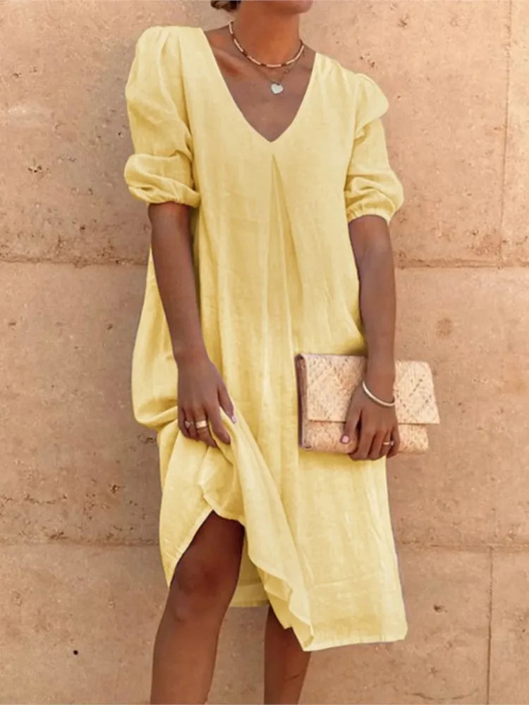 Elegante vestido midi con encanto casual
