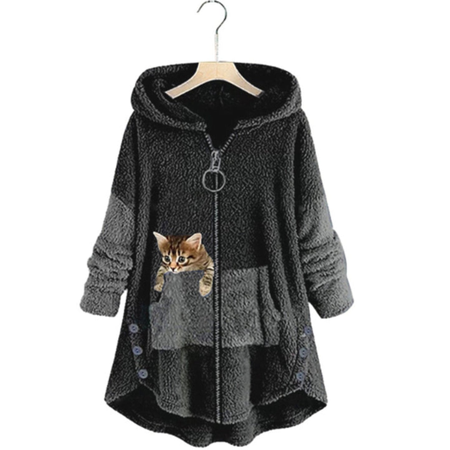 Chaqueta polar de gran tamaño | Perfecta para el día a día y las actividades al aire libre para mujer