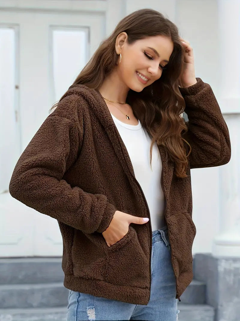 Lea | Chaqueta polar de invierno para mujer con capucha