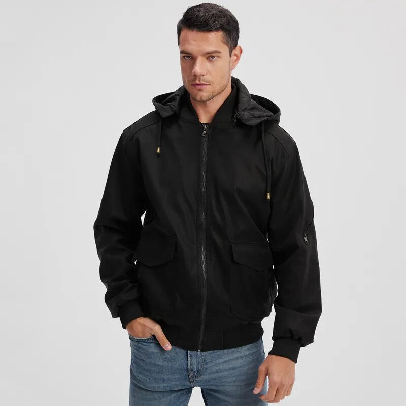 EASTON | Chaqueta de cuero con capucha