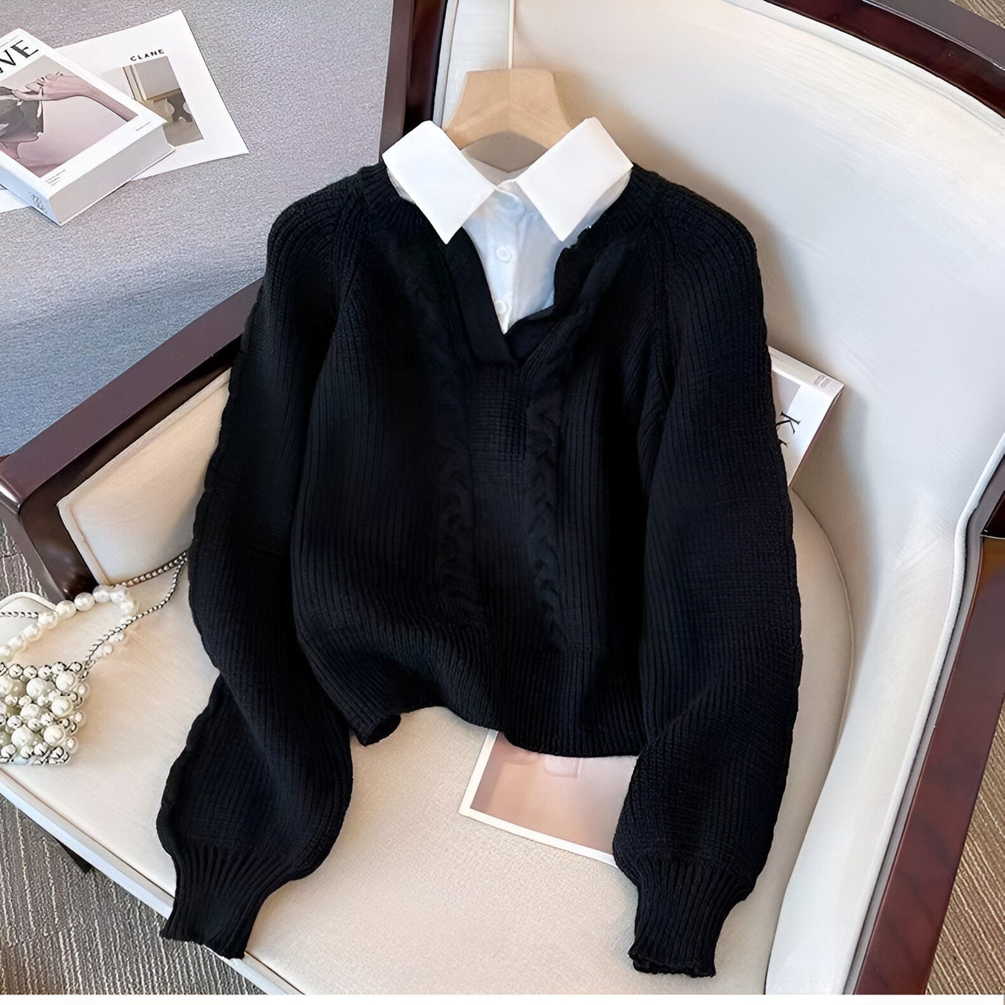 Jersey Faylinn | Retro Cable Knit Sweater