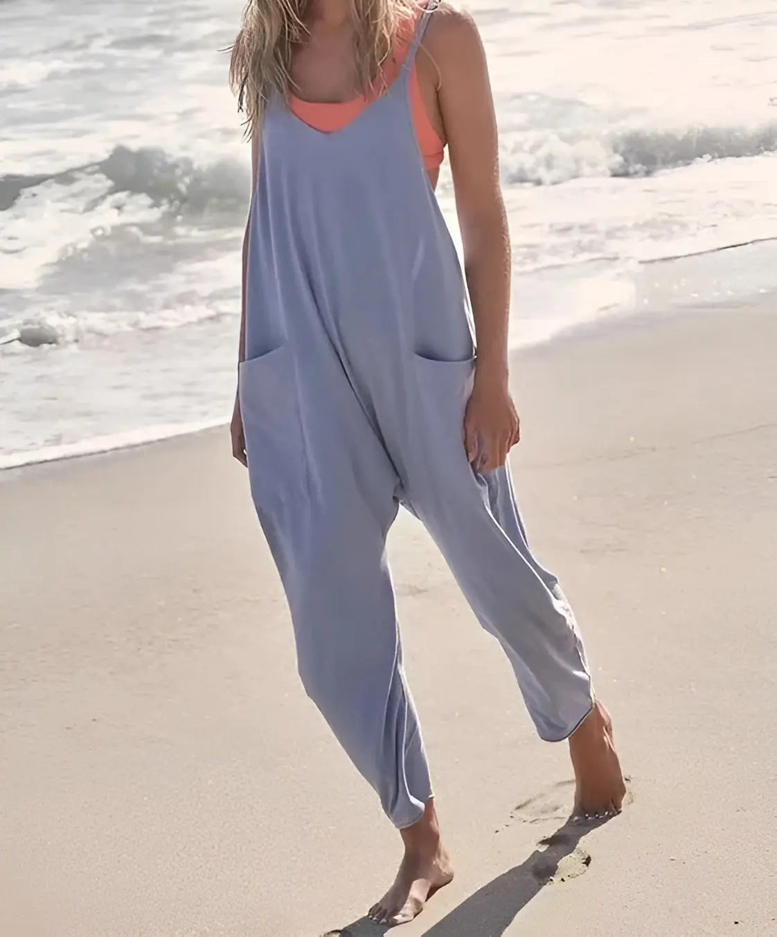 Claire - Mono de verano transpirable con pernera ancha para mujer