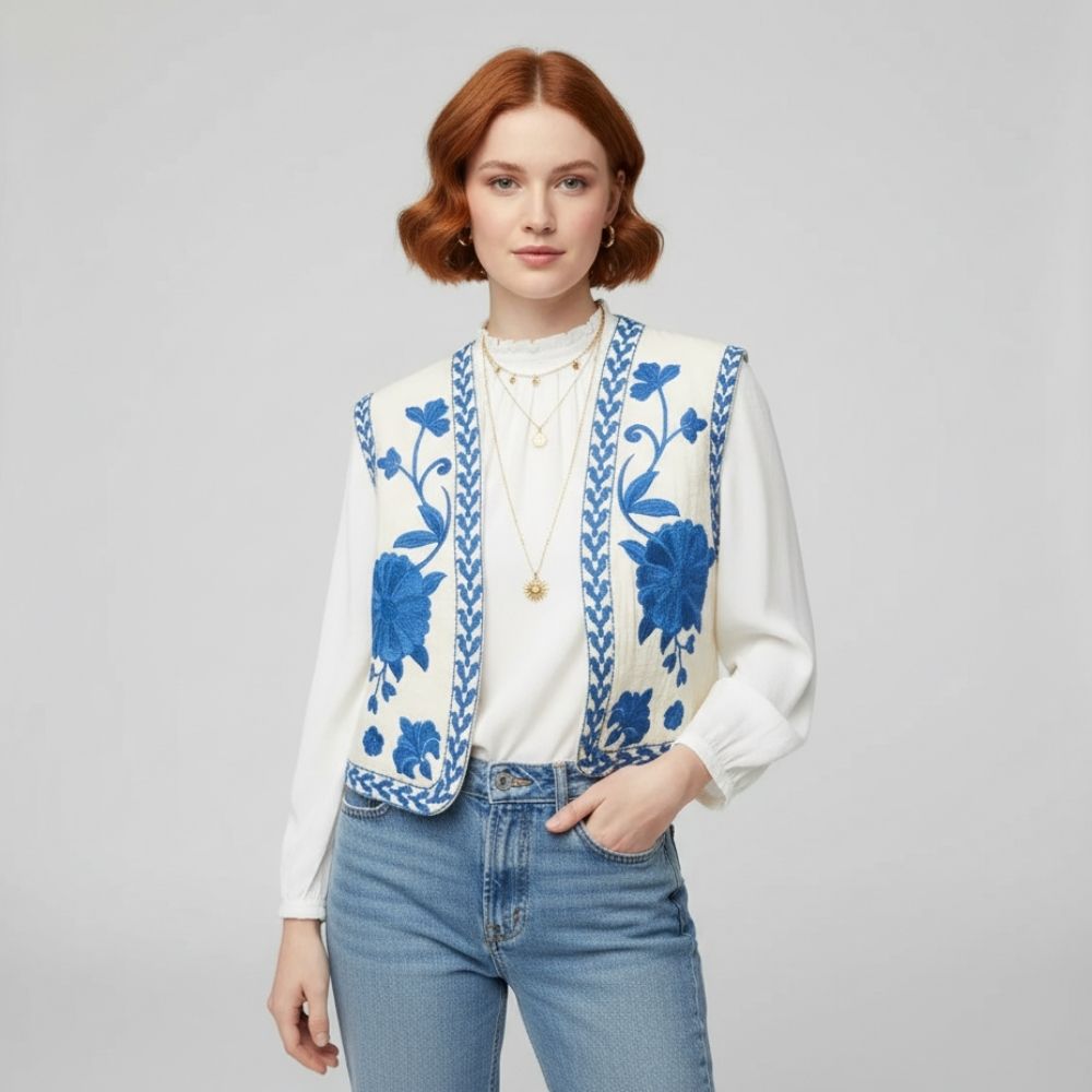Flora | Chaleco de mujer con flores, elegante y cómodo