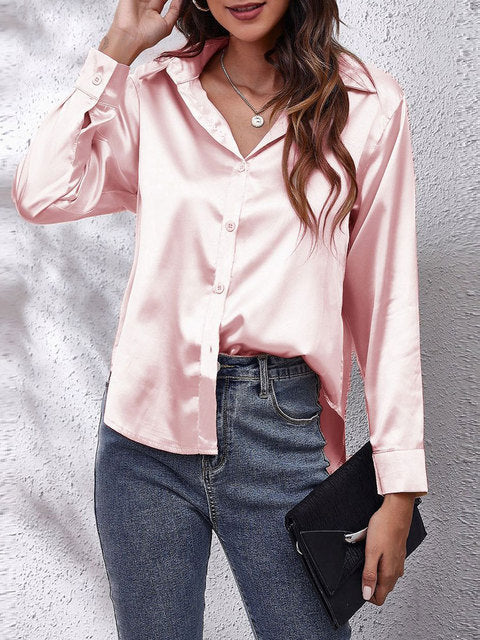 Karin | Blusa sedosa de manga larga para mujer