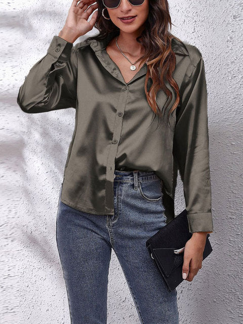 Karin | Blusa sedosa de manga larga para mujer