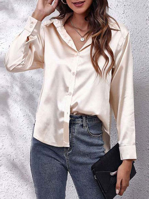 Karin | Blusa sedosa de manga larga para mujer