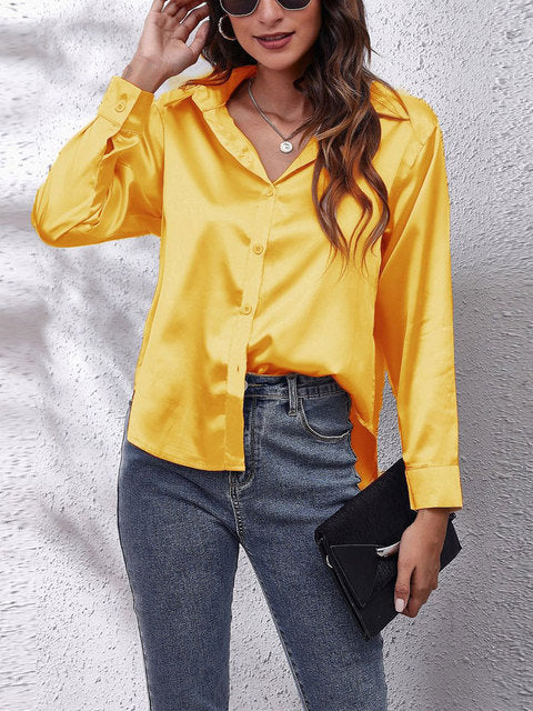 Karin | Blusa sedosa de manga larga para mujer