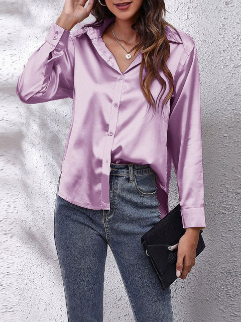 Karin | Blusa sedosa de manga larga para mujer