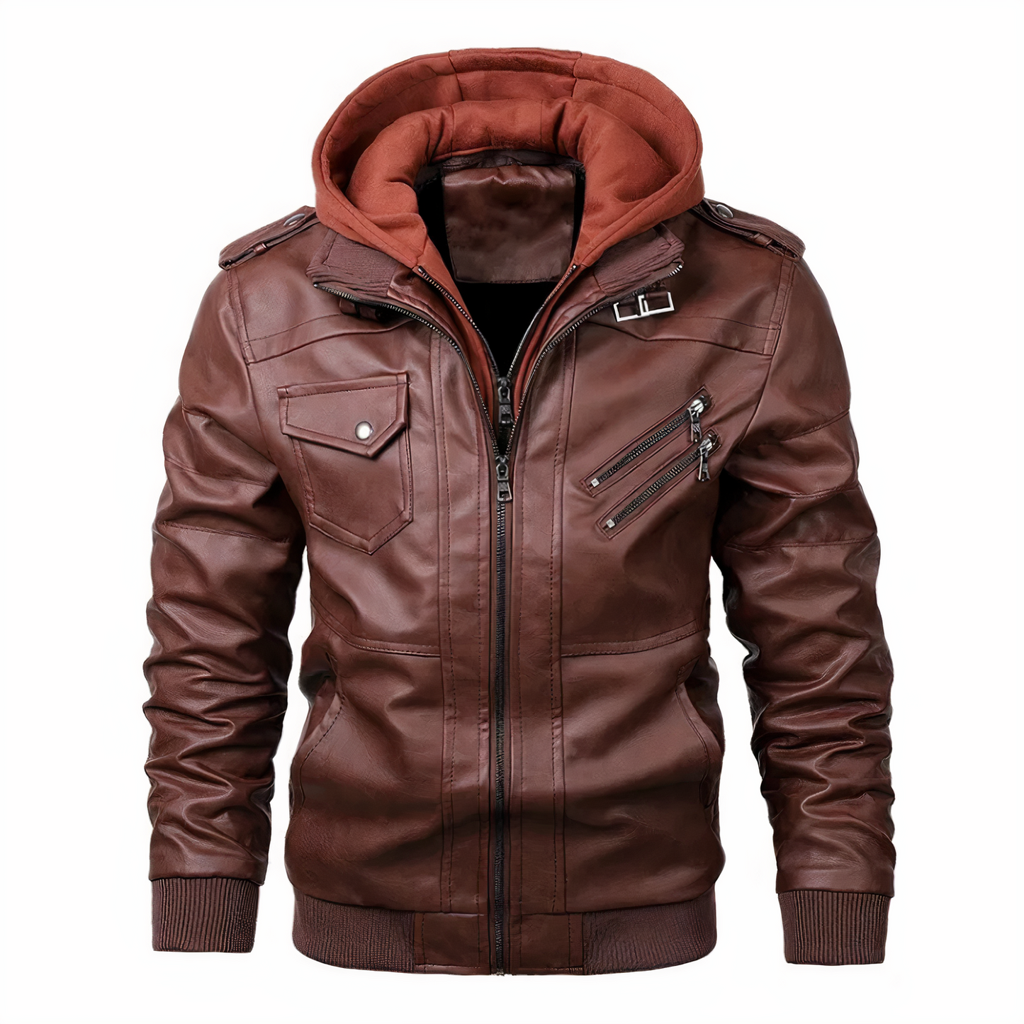 Grant | Elegante chaqueta de cuero con capucha