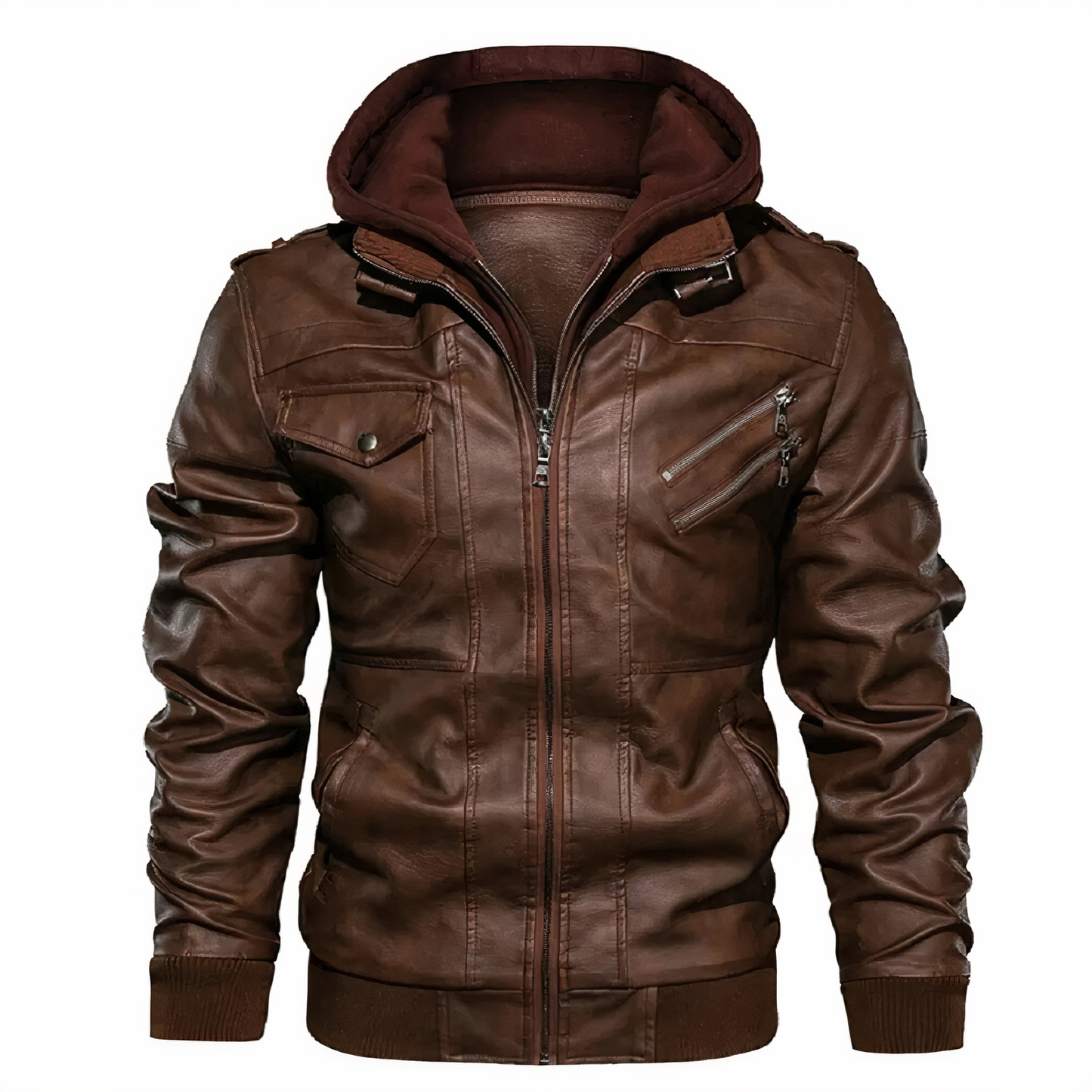 Grant | Elegante chaqueta de cuero con capucha