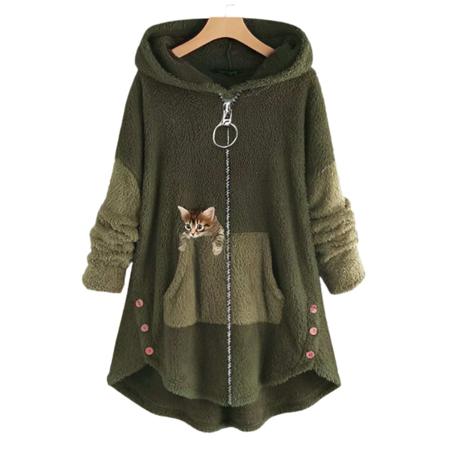 Chaqueta polar de gran tamaño | Perfecta para el día a día y las actividades al aire libre para mujer
