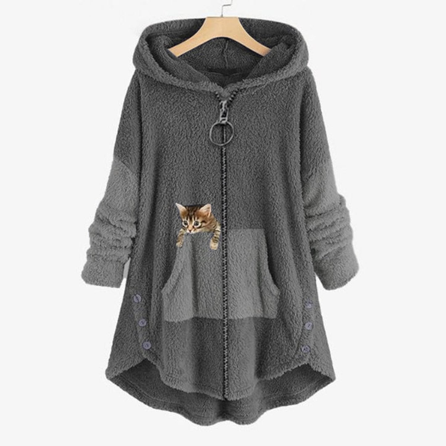 Chaqueta polar de gran tamaño | Perfecta para el día a día y las actividades al aire libre para mujer