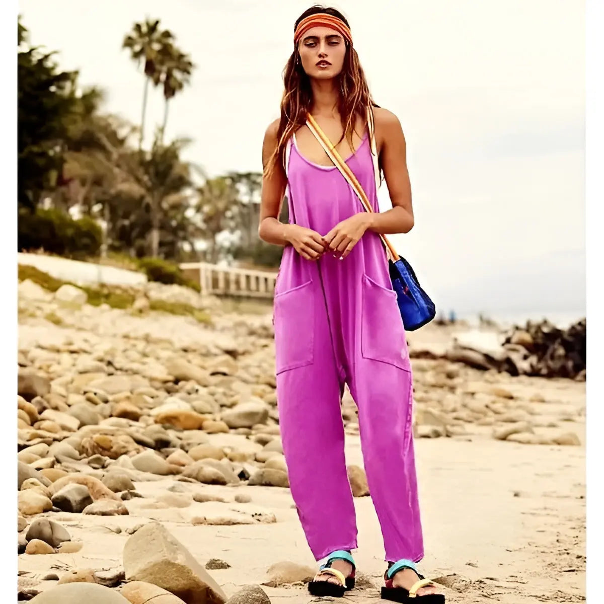 Claire - Mono de verano transpirable con pernera ancha para mujer