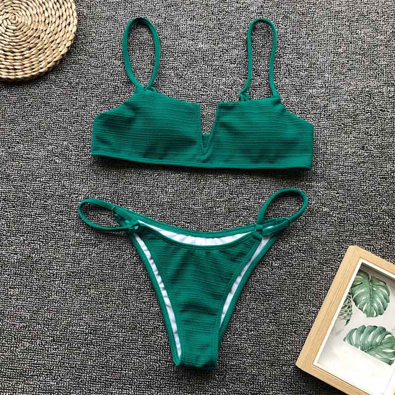 AquaLivv - Bikini brasileño con escote en V
