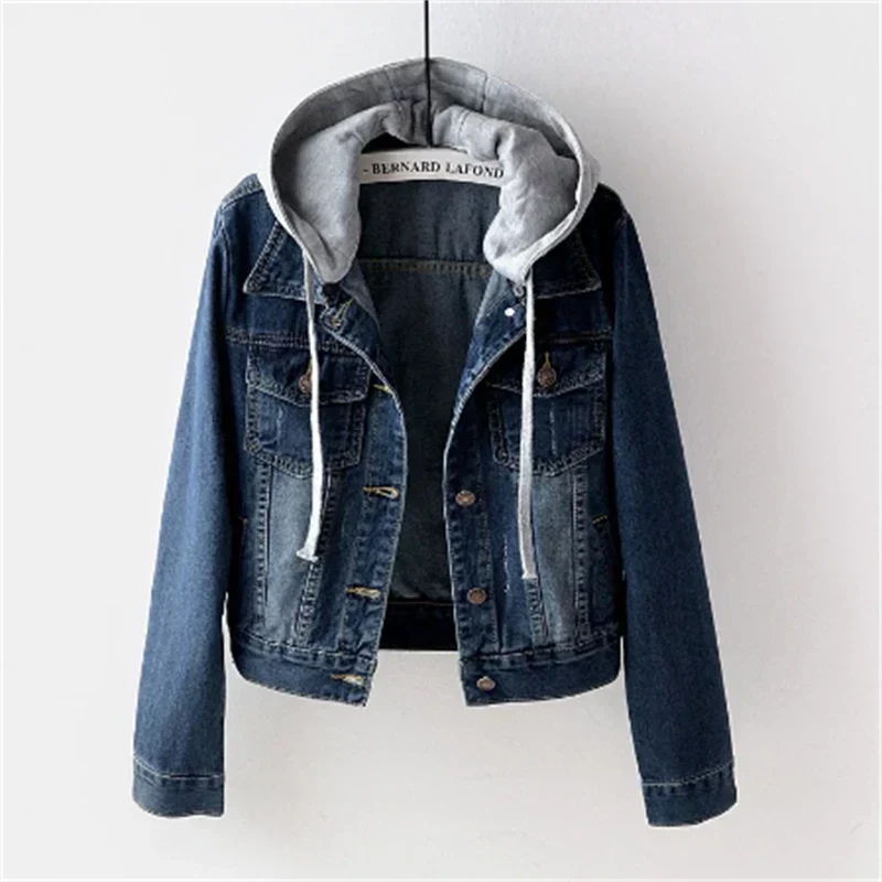 Chaqueta vaquera de mujer con capucha desmontable