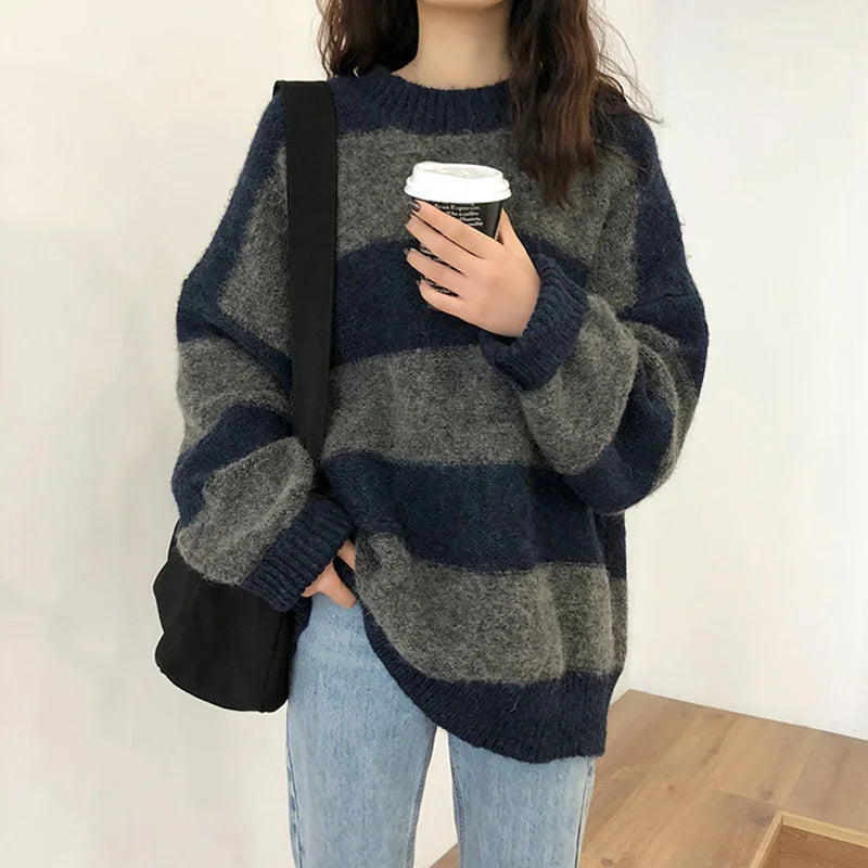 Jersey Yvena | Jersey de invierno a rayas holgado