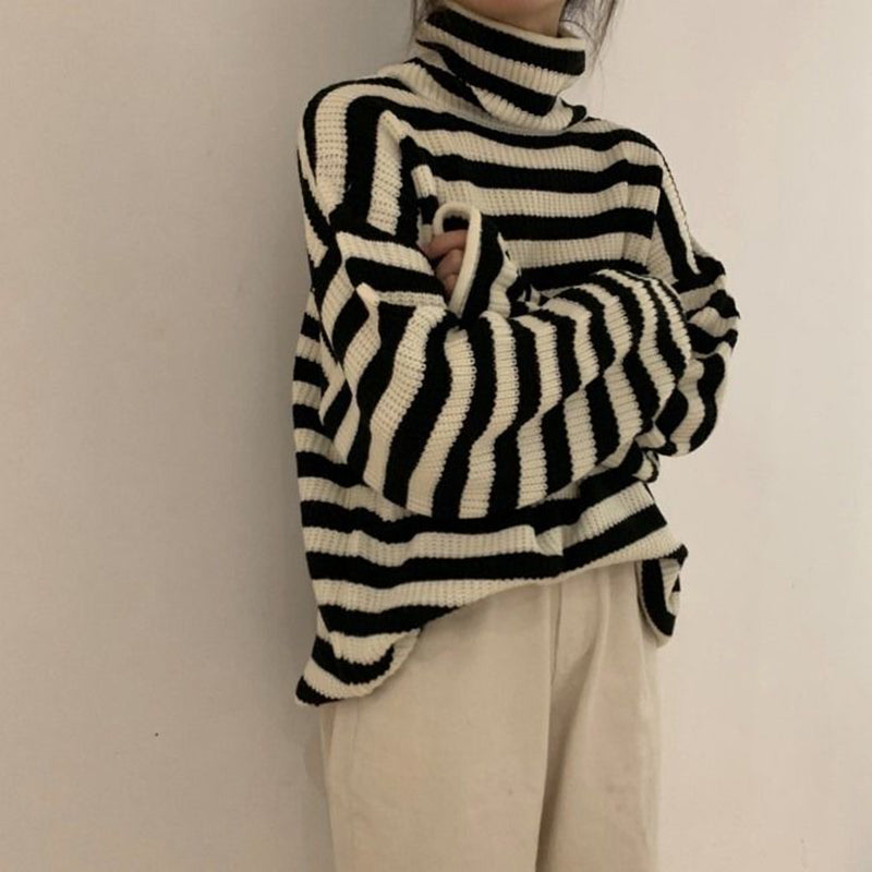 Jersey oversize de cuello alto para un confort acogedor