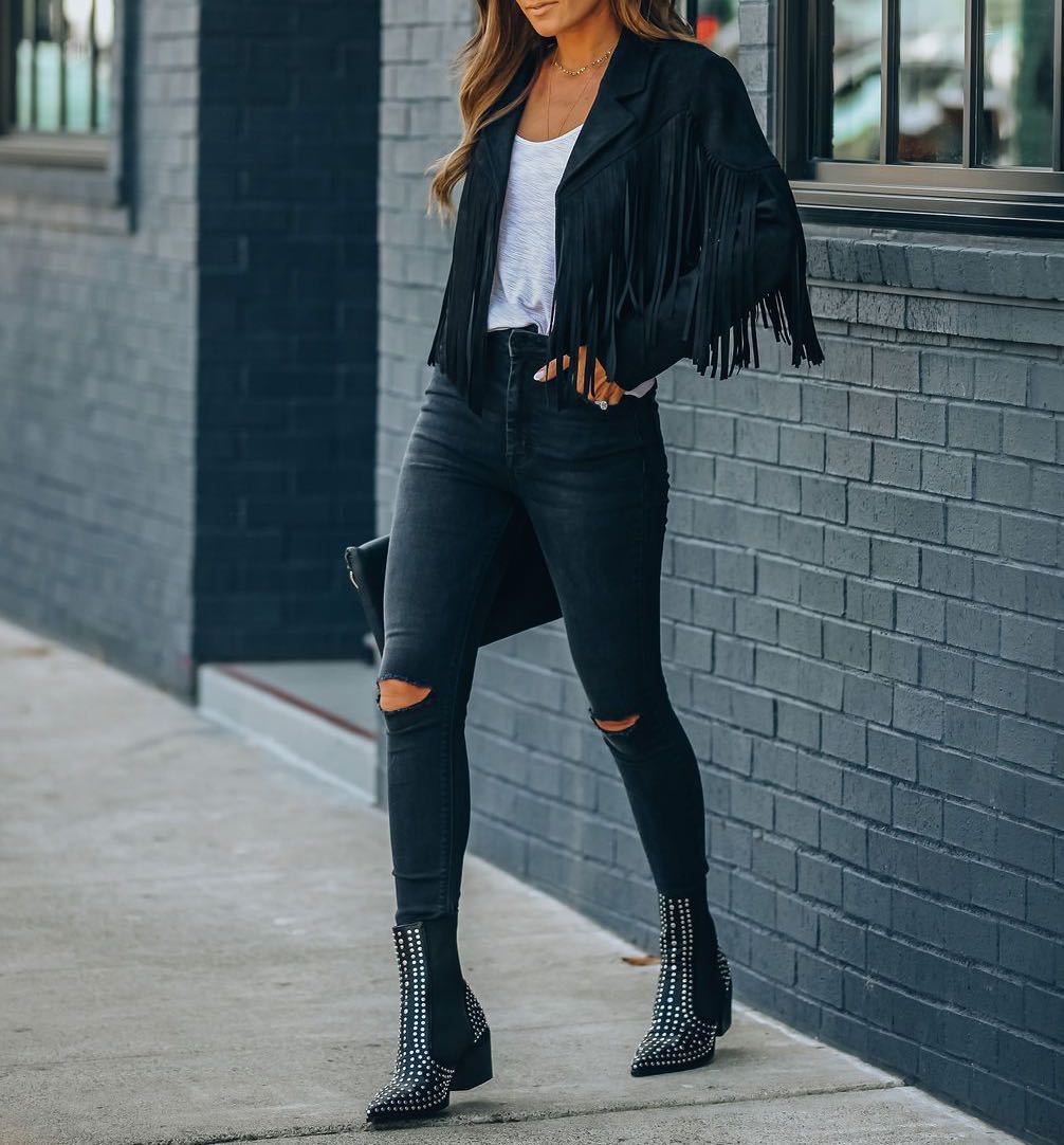 Eva | Tough chaqueta de cuero negro