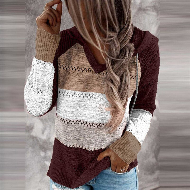 Tayla - Cómoda sudadera con capucha de patchwork para mujer